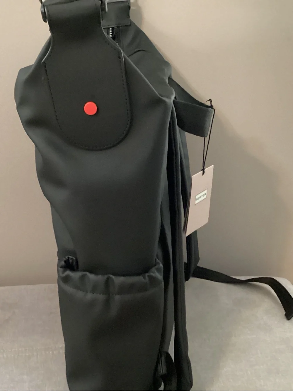 Hunter Black Men's Backpack with Red Accents